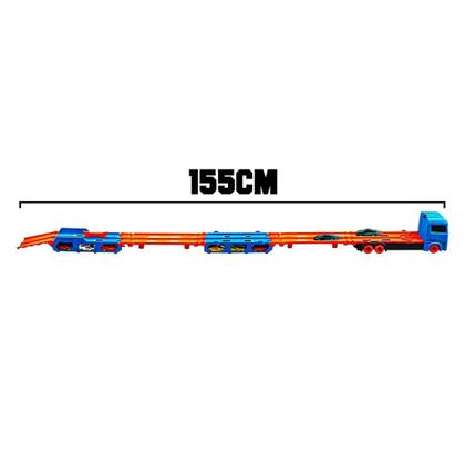 Imagem de Caminhão Cegonha Que Vira Pista De Brinquedo Para Meninos - Dm Toys