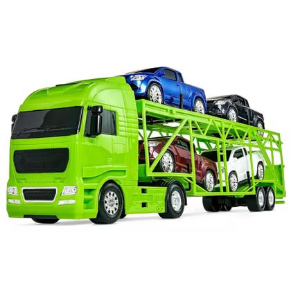 Imagem de Caminhão Cegonheira Diamond Truck c/ 4 pick Ups Grande 66cm