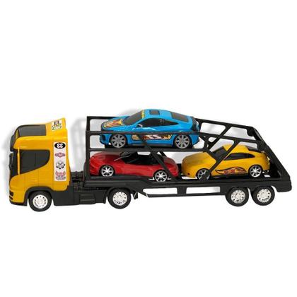 Caminhão Cegonheira Grande Com 3 Carrinhos - Bs Toys Imagem de Caminhão Cegonheira Grande Com 3 Carrinhos