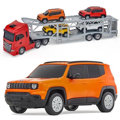 Imagem de Caminhão Cegonheira Iveco 4 Jeep Renegade Caminhão Brinquedo