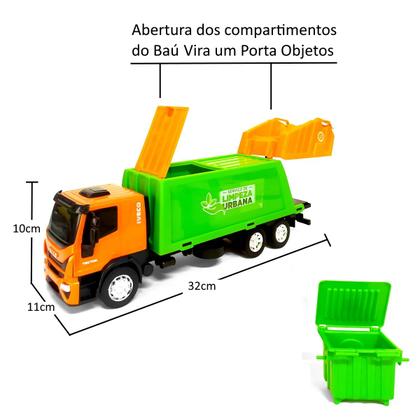 Imagem de Caminhão Coletor de Lixo Lixeiro Urbano Usual Brinquedo Infantil