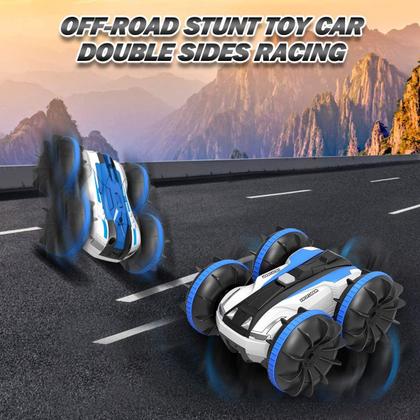 Imagem de Caminhão de barco de carro de controle remoto - 2.4GHz anfíbio 4WD Stunt RC Cars para crianças Presentes Brinquedos de piscina de água para 3 4 5 6 7 8 9 anos meninos meninas, azul