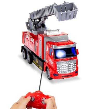Imagem de Caminhão De Bombeiro Com Controle Remoto E Luz - Dm Toys