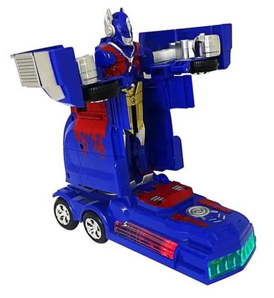 Imagem de Caminhão de Brinquedo Carrinho Vira Robô Transformers 2 em 1 Com Som e Luz a Pilha