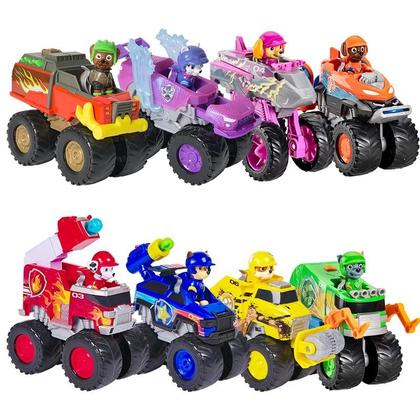 Imagem de Caminhão De Brinquedo Com Rodas Grandes Paw Patrol Boomer Roxi Para Meninos E Meninas Com Figura De