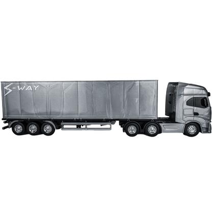 Imagem de Caminhão De Brinquedo Grande 1:30 Iveco Realista S-way Baú - Usual Brinquedos