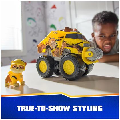 Imagem de Caminhão de brinquedo Paw Patrol Rescue Wheels Ruble's Bulldozer com boneco