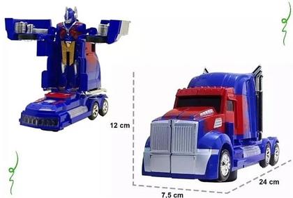 Imagem de Caminhão de Brinquedo Vira Robô Carrinho Transformers 2 em 1 Com Luz e Som a Pilha