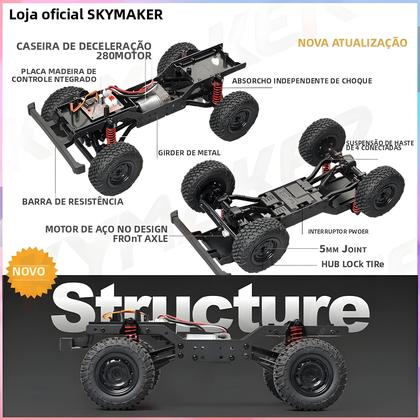Imagem de Caminhão De Controle Remoto MN99S V2 RTR Em Escala 1:12 4WD Rock Crawler Modelo Defender Pickup