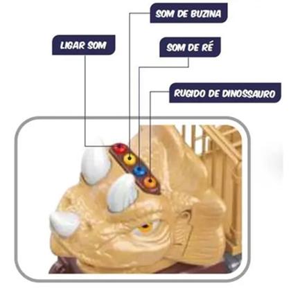 Imagem de Caminhao de fricçao dinotruck marrom luz e som - zippy toys