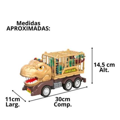 Imagem de Caminhao de fricçao dinotruck marrom luz e som - zippy toys