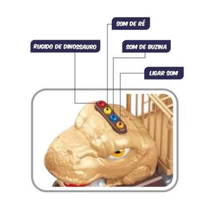 Imagem de Caminhao de fricçao dinotruck marrom luz e som - zippy toys