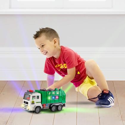 Imagem de Caminhão de Lixo de Brinquedo Zetz Brands 4D - Luzes e Sons - Para Crianças a partir de 3 anos