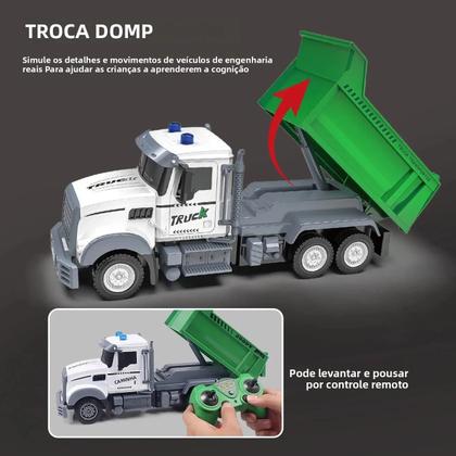 Imagem de Caminhão De Lixo RC Para Crianças Com Efeitos De Luz E Som, Caminhão De Controle Remoto