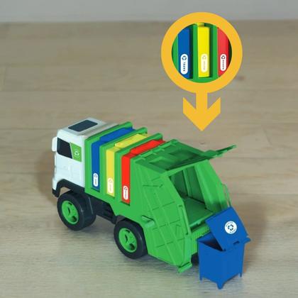 Imagem de Caminhão De Lixo Reciclável Brinquedo Infantil Max Recicle 2034 Adijomar