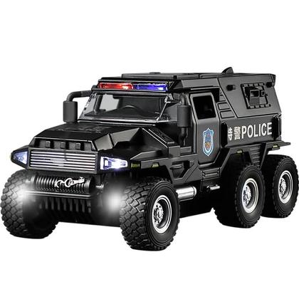 Imagem de Caminhão De Polícia SWAT Em Escala 1:32, Modelo Diecast Com Som E Luz, Brinquedo Veículo Off-road