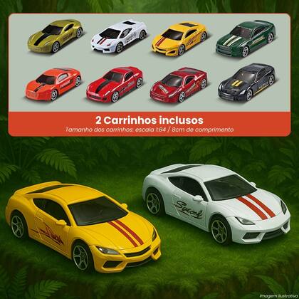 Imagem de Caminhão Dinossauro Pista de Carrinho Infantil Maleta para 18 Carrinhos