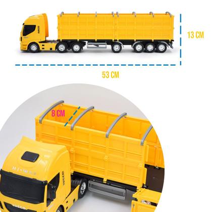 Imagem de Caminhão Graneleiro Iveco Hi-Way Carreta Brinquedo Miniatura Carrinhos Infantil Criança Coleção - Usual Brinquedos