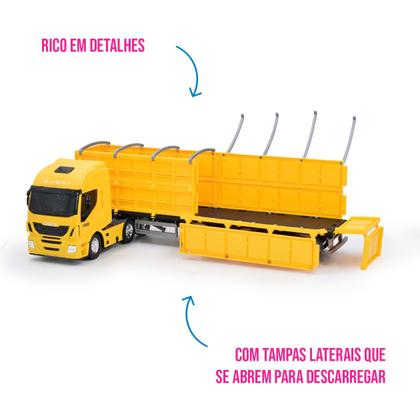 Imagem de Caminhão Graneleiro Iveco Hi-Way Carreta Brinquedo Miniatura Carrinhos Infantil Criança Coleção - Usual Brinquedos