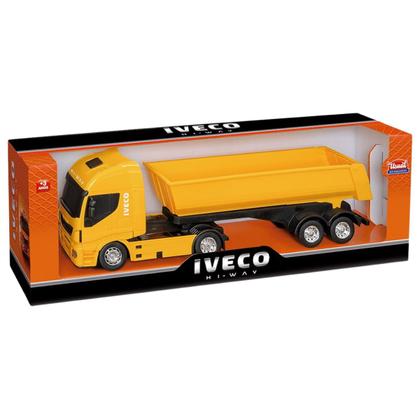 Imagem de Caminhão Iveco Hi Way Basculante Caçamba Carreta de Brinquedo CORES VARIADAS