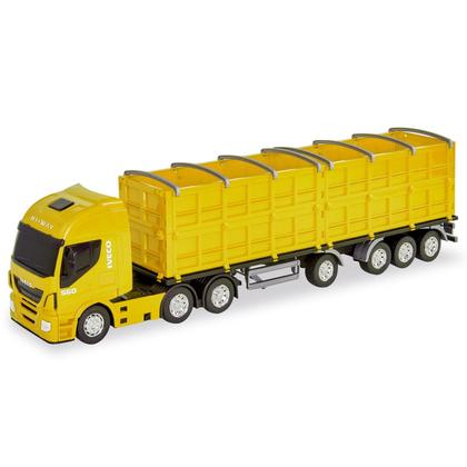 Imagem de Caminhão Iveco Hi-way Graneleiro Miniatura Brinquedo Realista Colecionável Com Rodas Cromadas