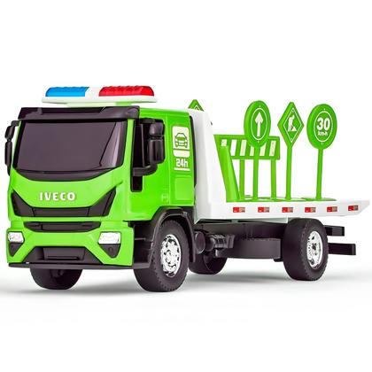 Imagem de Caminhão Iveco Tector Guincho Plataforma Miniatura Escala 1:30 Usual Brinquedos