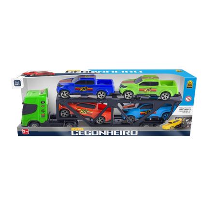 Imagem de Caminhão Mini Cegonheiro Com 4 Carrinhos Na Caixa - Bs Toys