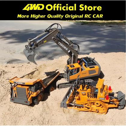 Imagem de Caminhão RC 4WD - Escavadeira, Basculante e Bulldozer - Veículo de Construção Simulado