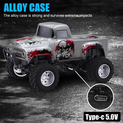 Imagem de Caminhão RC Dingdongwu Mini escala 1:64 com LED de controle de APP verde