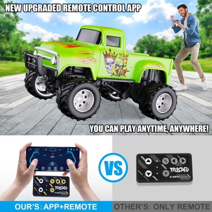 Imagem de Caminhão RC Dingdongwu Mini escala 1:64 com LED de controle de APP verde