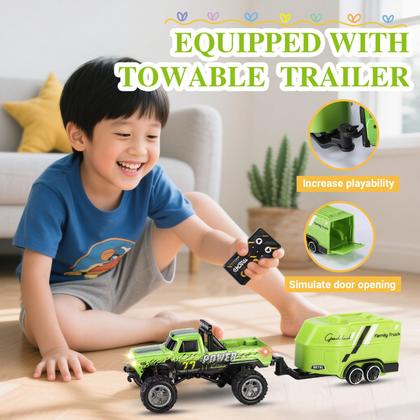 Imagem de Caminhão RC Hehred Mini escala 1:64 com luzes de carro de controle remoto
