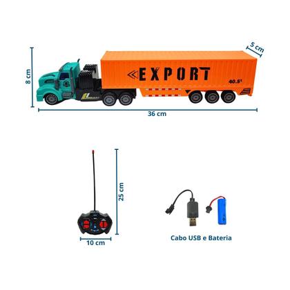 Imagem de Caminhao Super Truck Controle Remoto Toyking Bau Cabine Avancada