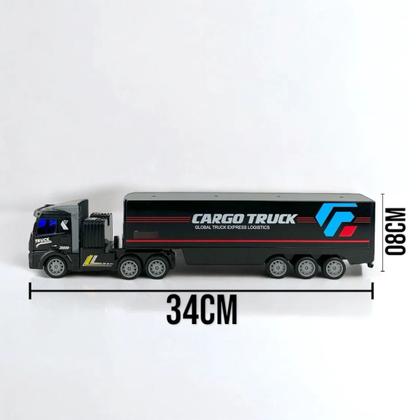 Imagem de Caminhao Truck Preto Com Barreira De Carga