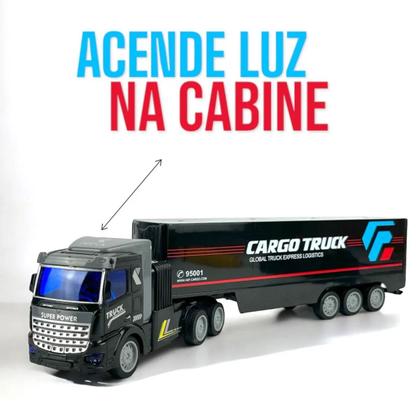 Imagem de Caminhao Truck Preto Com Barreira De Carga