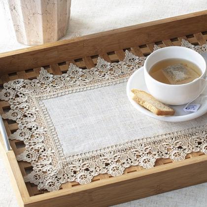 Imagem de Caminho de Mesa Bandeja Rendado Arizona Bege 30x45cm Jolitex