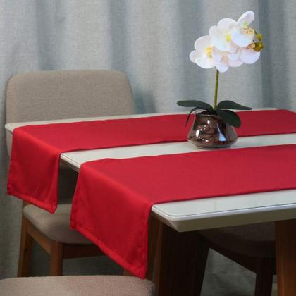 Imagem de Caminho De Mesa Basic 1 Peça 1,30m X 40cm Tecido Oxford 100% Poliéster - Vermelho