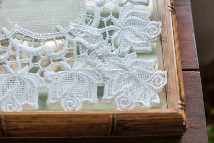 Imagem de Caminho De Mesa Bege Renda Poli-Linho 40X225Cm Rafimex