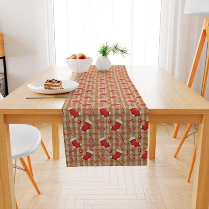 Imagem de Caminho De Mesa Decorativo Natalino 140x40cm 100% Poliéster