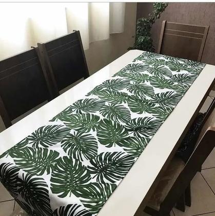 Imagem de Caminho de Mesa Estampado com 1,50cm Verde com Branco