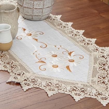 Imagem de Caminho de Mesa Floral Bordado Macau 40x180cm Jolitex