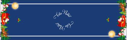 Imagem de Caminho De Mesa Trilho Natal Trenó Papai Noel Azul