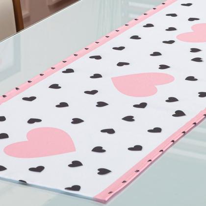 Imagem de Caminho De Mesa Trilho Retangular 4 Ou 6 Lugares Coração