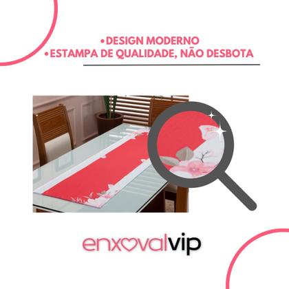 Imagem de Caminho de Mesa Trilho Retangular Estampado 1,35m x 45cm 4 ou 6 Lugares Cozinha Sala Jantar Decoração