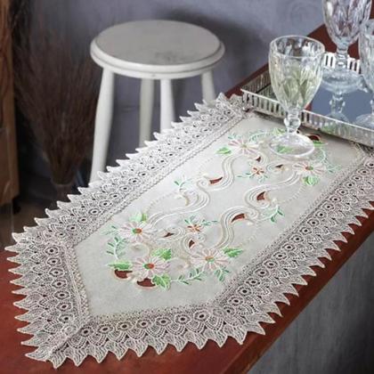 Imagem de Caminho Mesa Jolitex Bordado E Rendado Cancun 0,40Cmx 1,80M