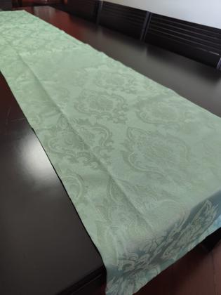 Imagem de Caminho Trilho de Mesa 40 x 220 Tecido Grosso Jacquard Algodão Poliester Verde