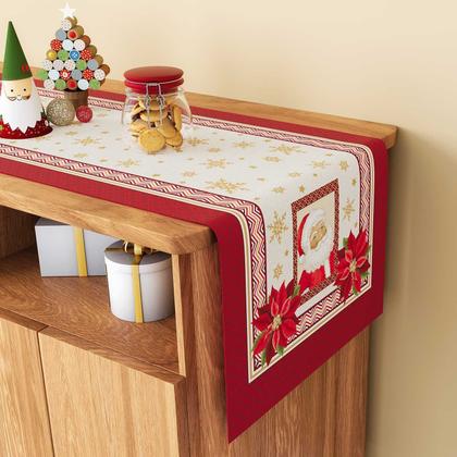Imagem de Caminho Trilho de Mesa Natal Algodão 100x35cm Sortido Lepper