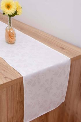 Imagem de Caminho Trilho De Mesa Tecido Jacquard Branco 2,20x0,40