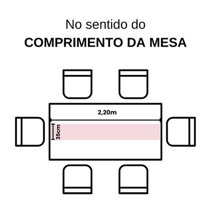 Imagem de Caminho Trilho De Mesa Tecido Piquet Palha 2,20x0,35