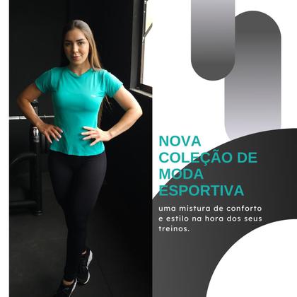 Imagem de Camisa 100% Poliamida Malha Fria Tecido Gelado Fitness Baby Look Manga Curta Academia Camiseta Malhar