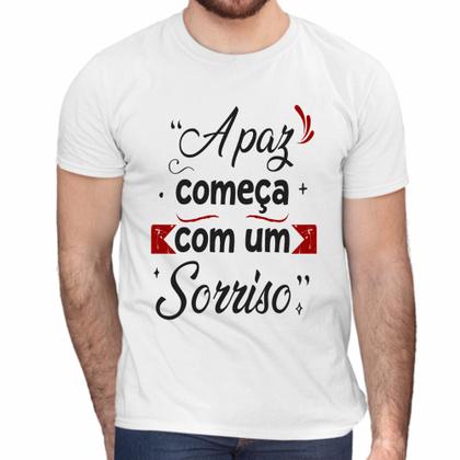 Imagem de Camisa A Paz Começa Com Um Sorriso Religiosa